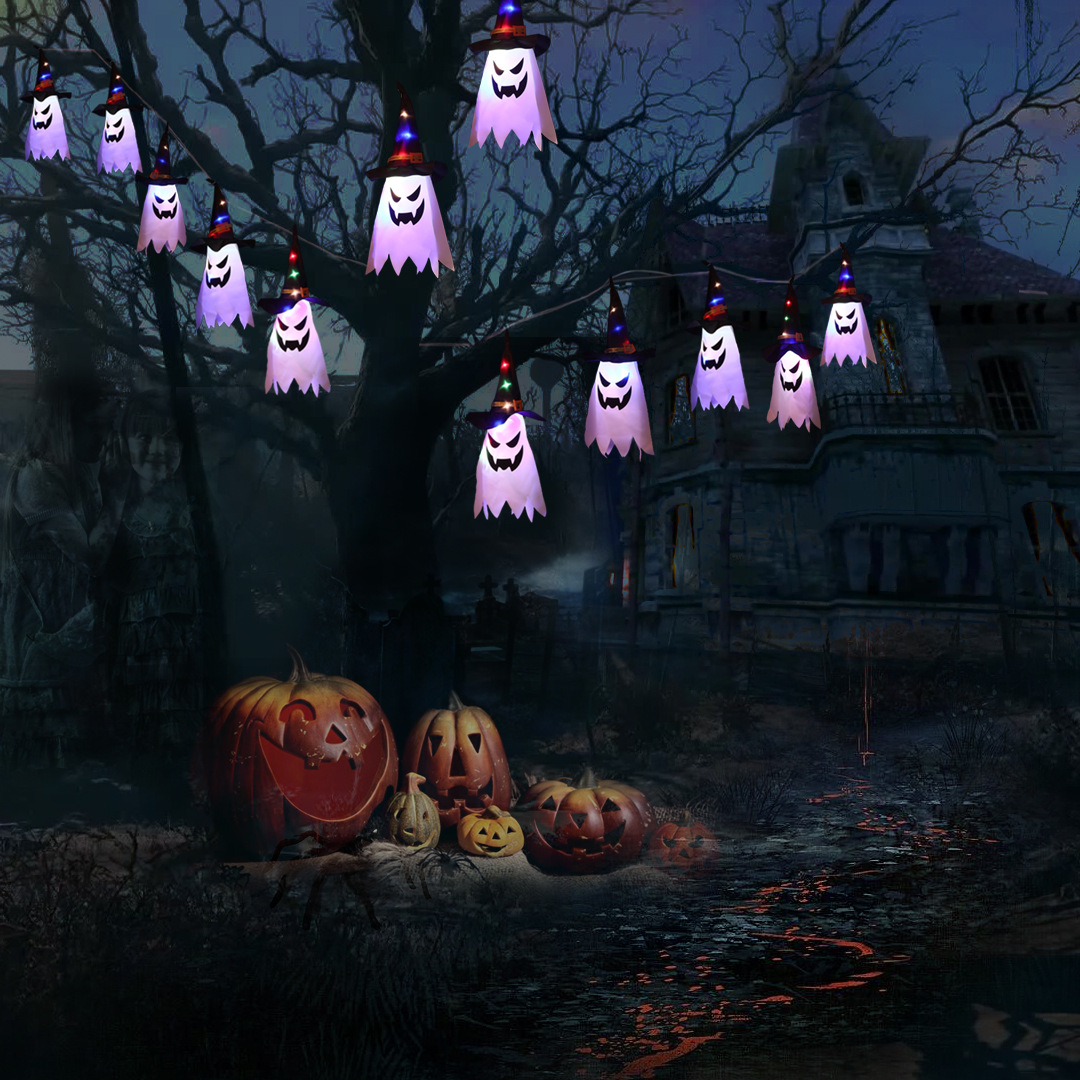 Lanterns Cloth Art Ghost Halloween String Lights