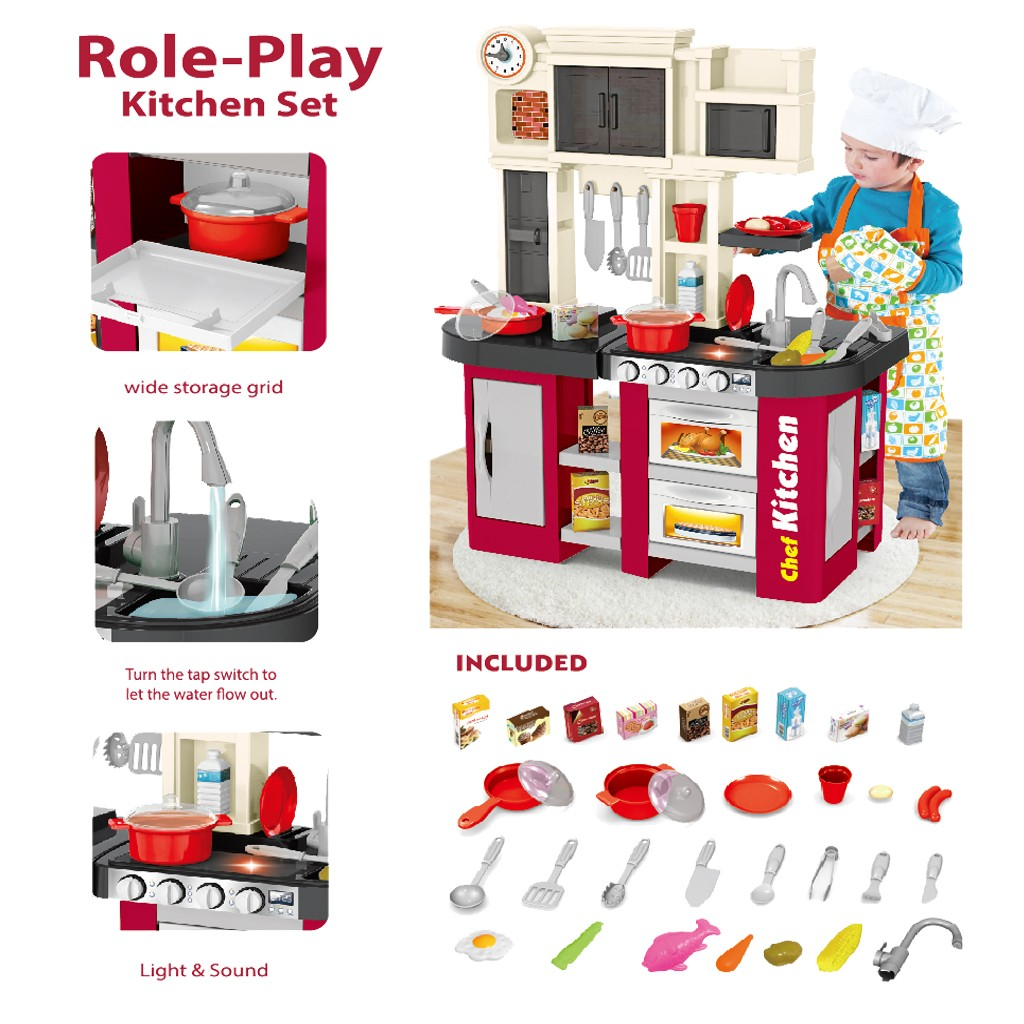 Kids Kitchen Playsets With “Window” And Running Water